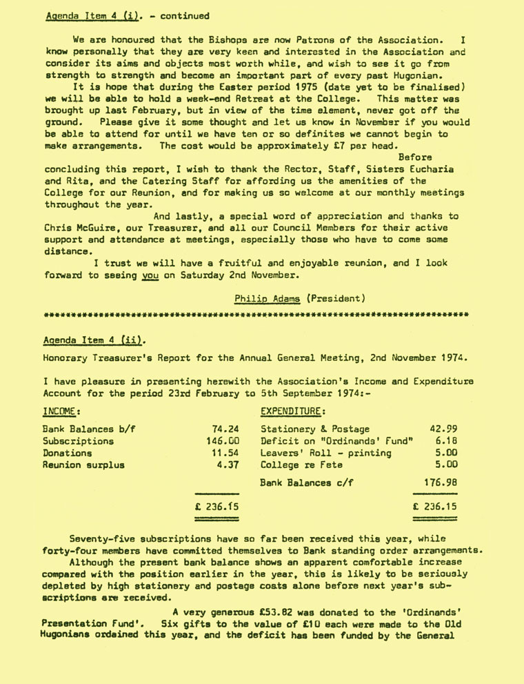 Hugonian Association Directory 1974 page 7