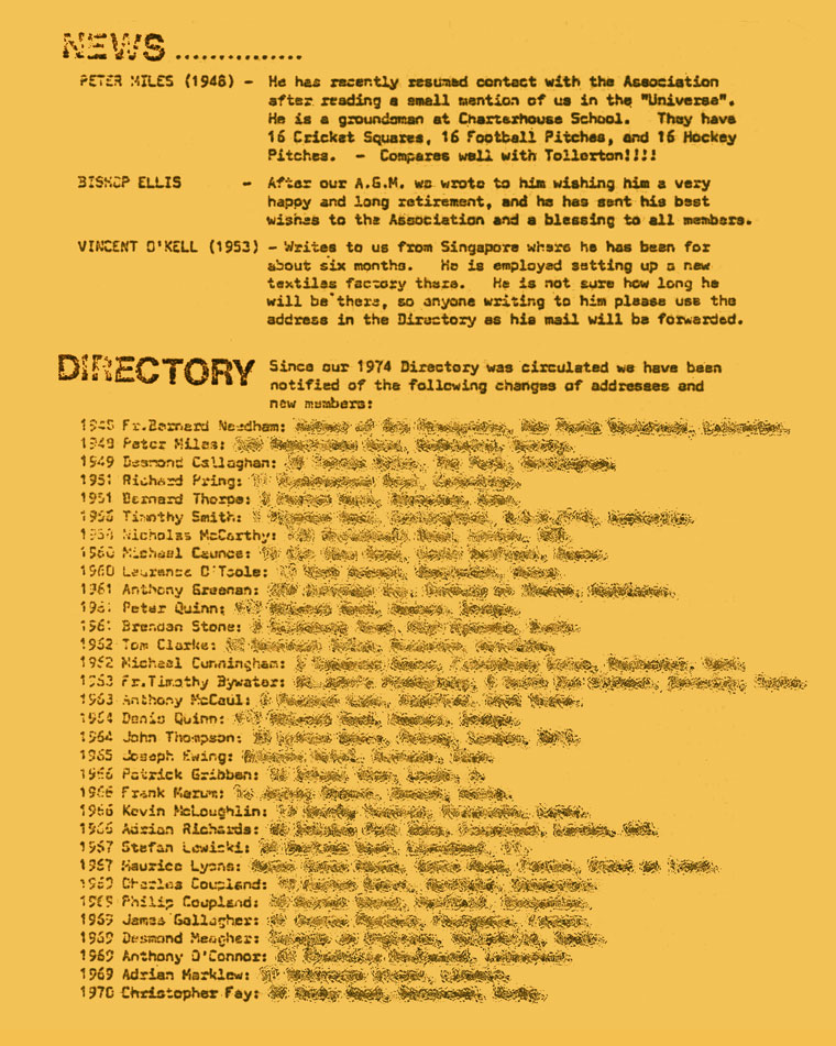 Hugonian Association Newsletter 1975 page 2