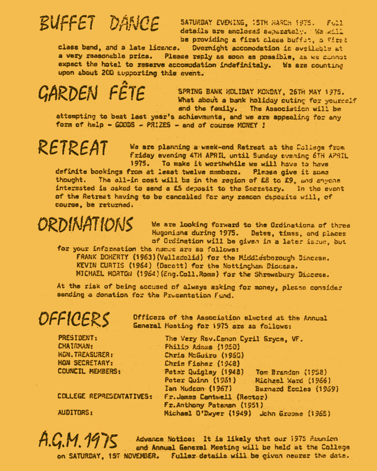 Hugonian Association Newsletter 1975 page 3
