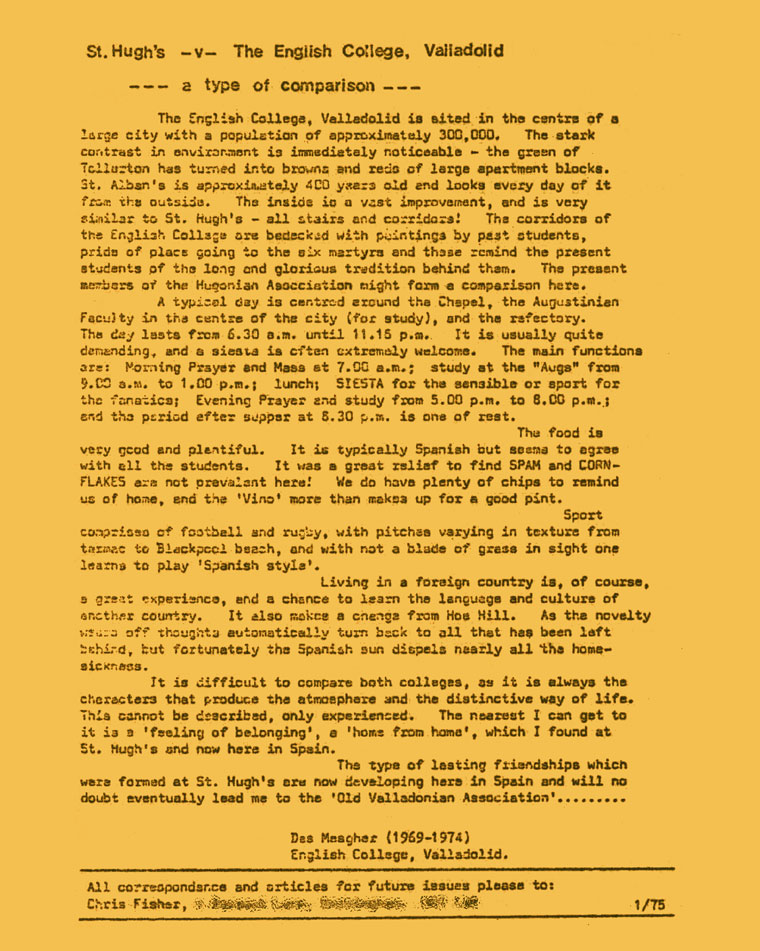 Hugonian Association Newsletter 1975 page 4
