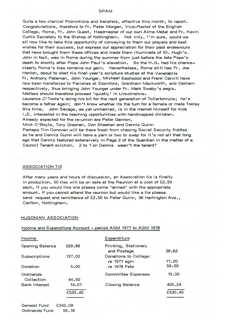 Hugonian Association Newsletter 1978 page 2
