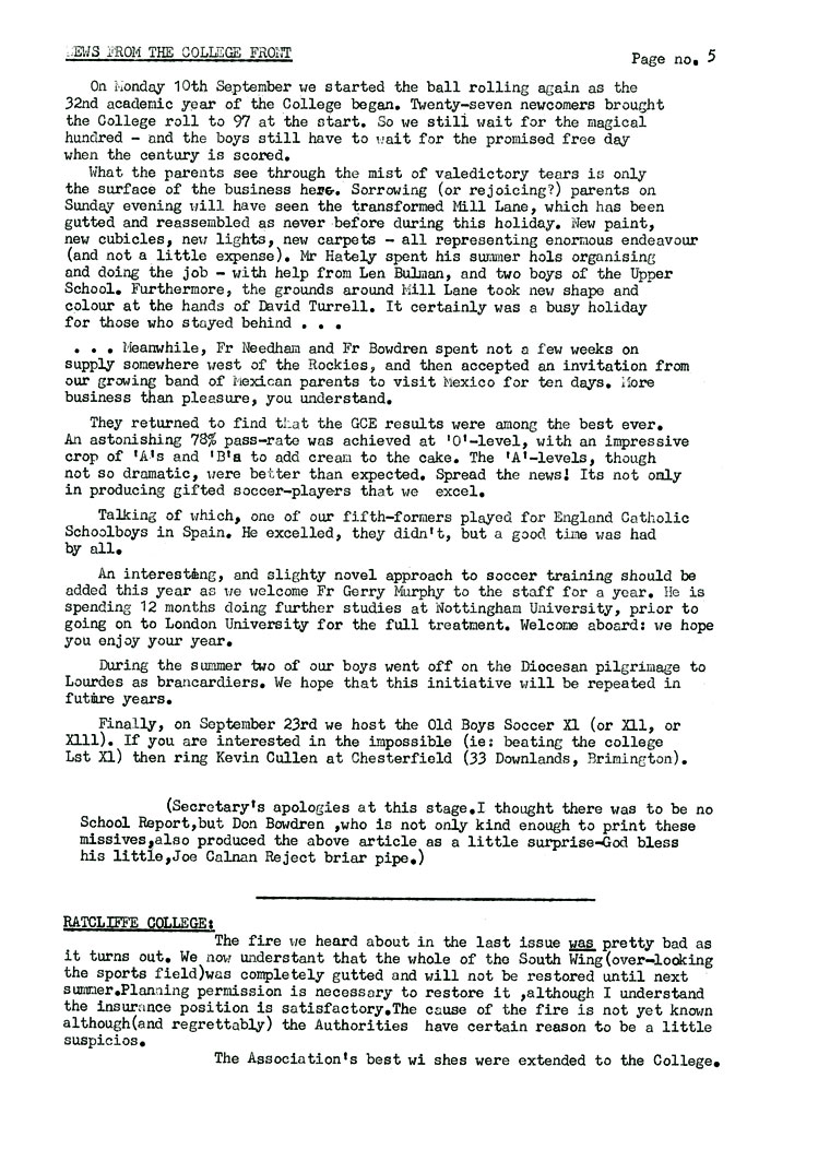 Hugonian Association Newsletter 1979 page 5