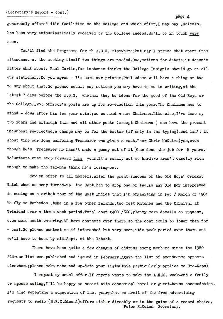 Hugonian Association Summer Circular 1980 page 4