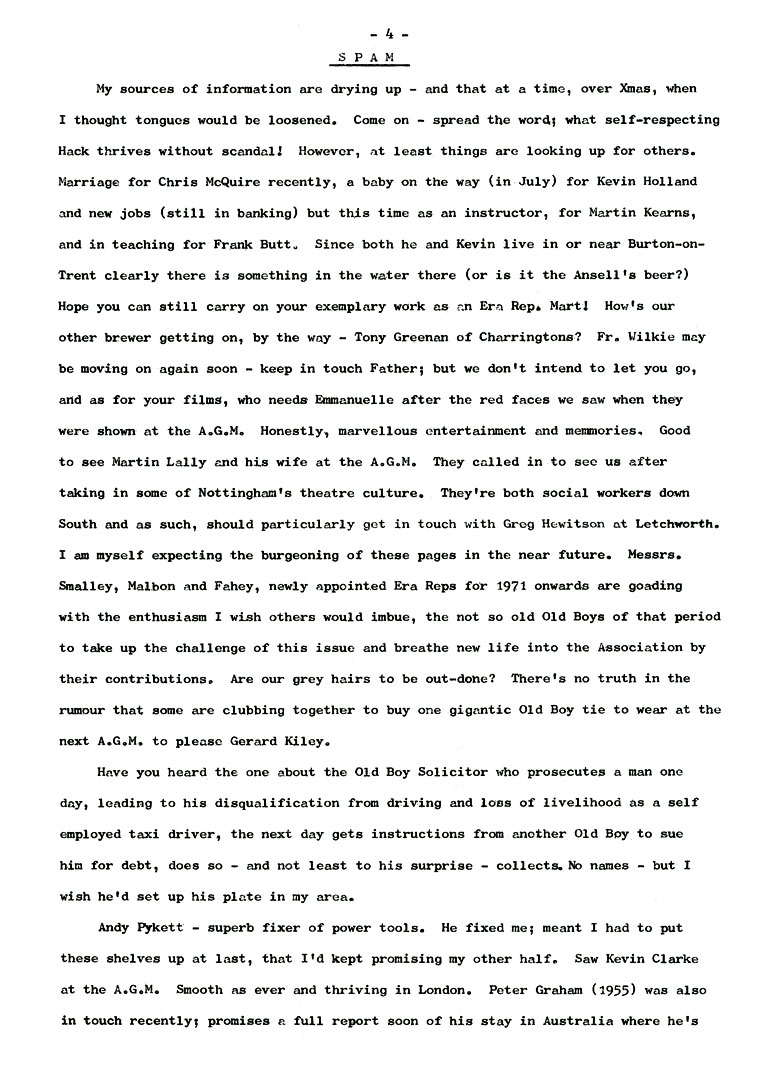 Hugonian Association Circular 1980 February page 4