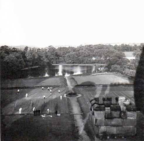 View across practice nets from the tower